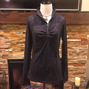 Eddie Bauer Long sleeve performance Top Zip EUC! Purple Grey Medium